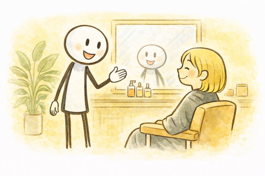 美容師　英会話　外国人のお客様