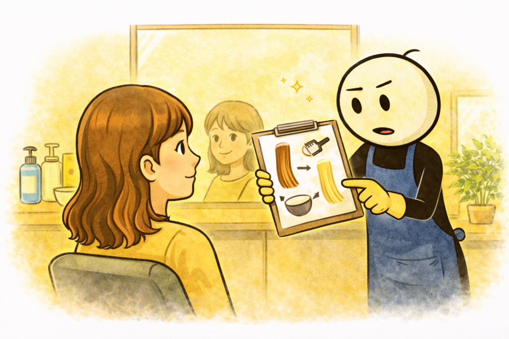 美容師 ブリーチ 説明 英語