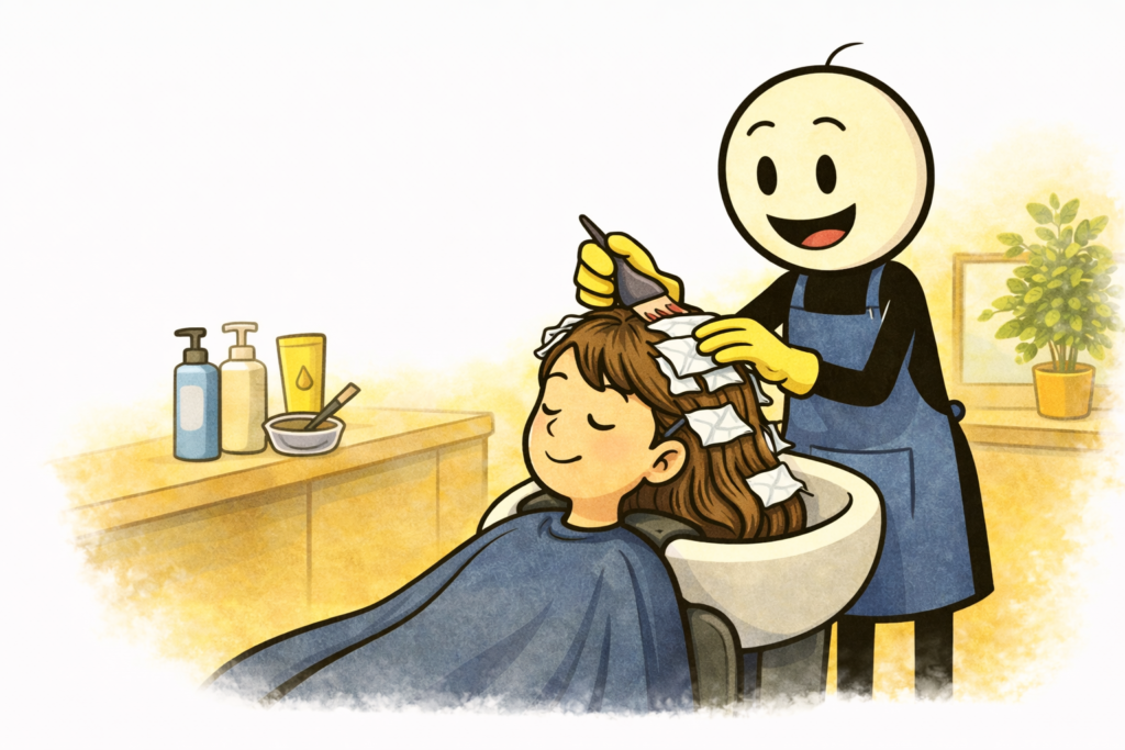 美容師 カラー 塗布 英語