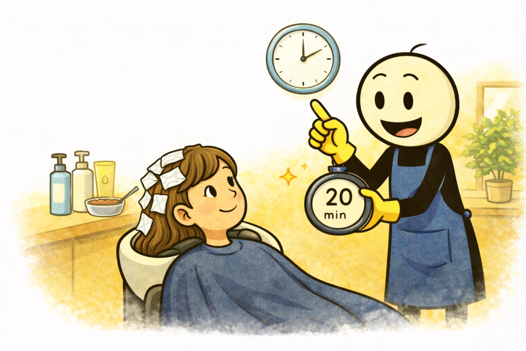 美容師 カラー 放置時間 英語